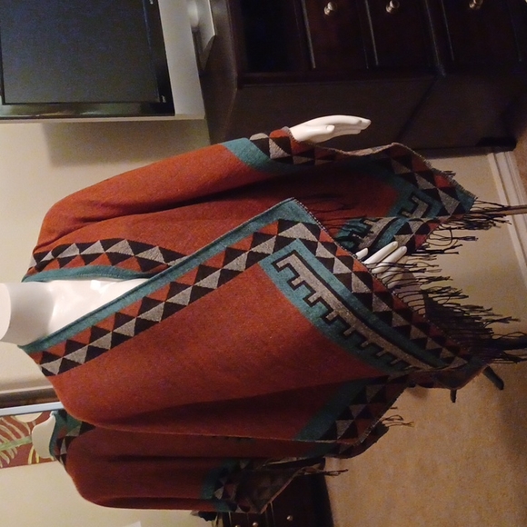 Urban CoCo Southwest Open Front Wrap Shawl Poncho NNT - Picture 6 of 12